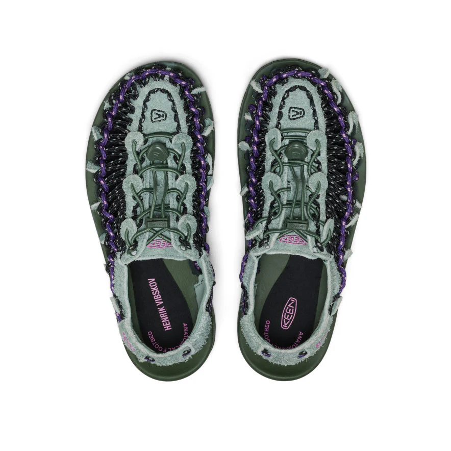 All Gender UNEEK Leather Henrik Vibskov Sneaker  |  Green Spring - Image 4