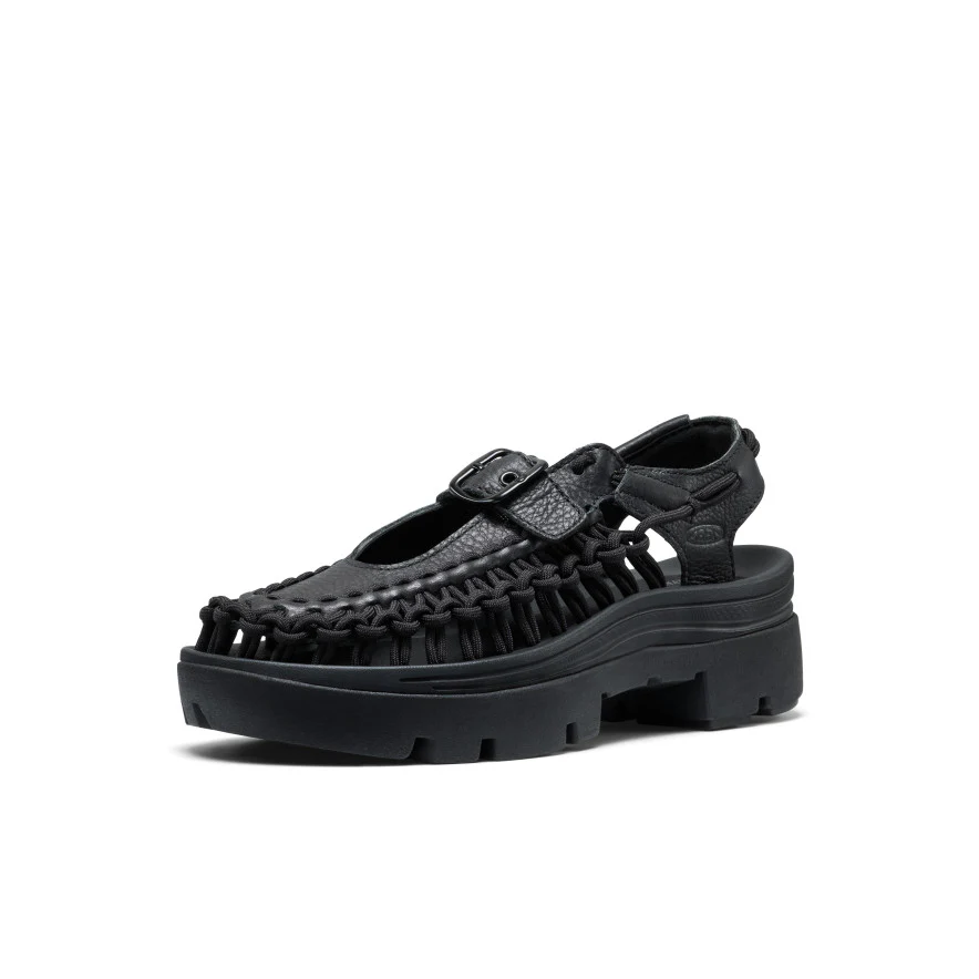All Gender UNEEK PLT Mary Jane Sneaker  |  Black Smooth Lea - Image 3
