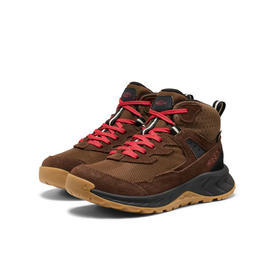 Big Kids' Hightrail Waterproof Hiking Boot  |  Dark Earth/Garnet - Image 2