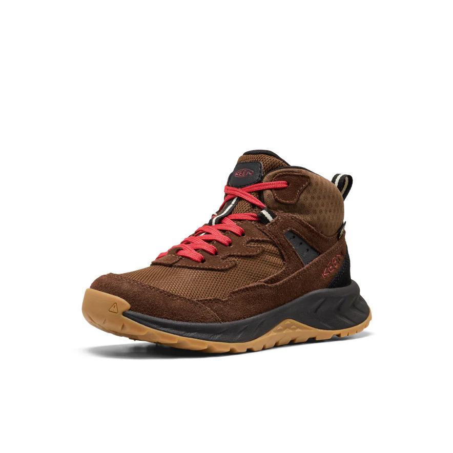 Big Kids' Hightrail Waterproof Hiking Boot  |  Dark Earth/Garnet - Image 3