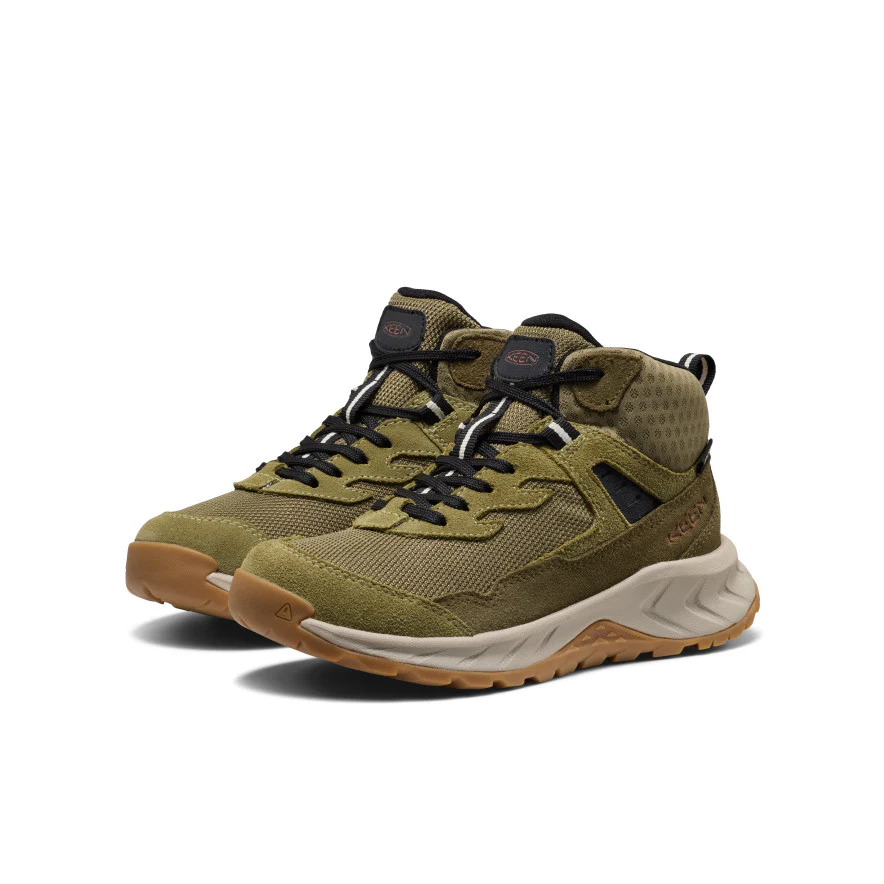 Big Kids' Hightrail Waterproof Hiking Boot  |  Dark Olive/Martini Olive - Image 2