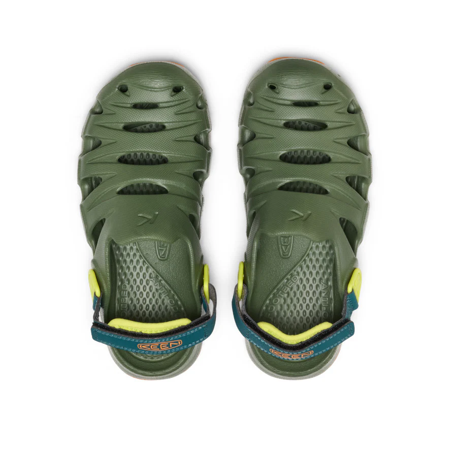 Big Kids' HyperFLT Clog  |  Bronze Green/Orange Peel - Image 4