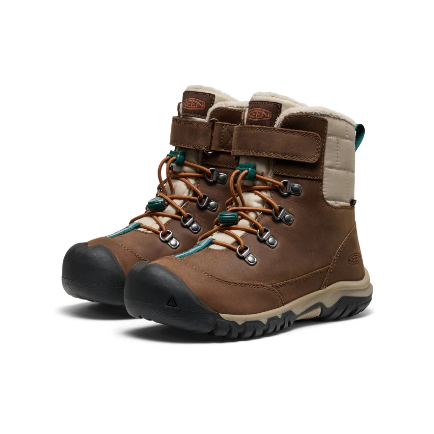 Big Kids' Kanibou Waterproof Winter Boot  |  Dark Earth/Roasted Pecan - Image 2