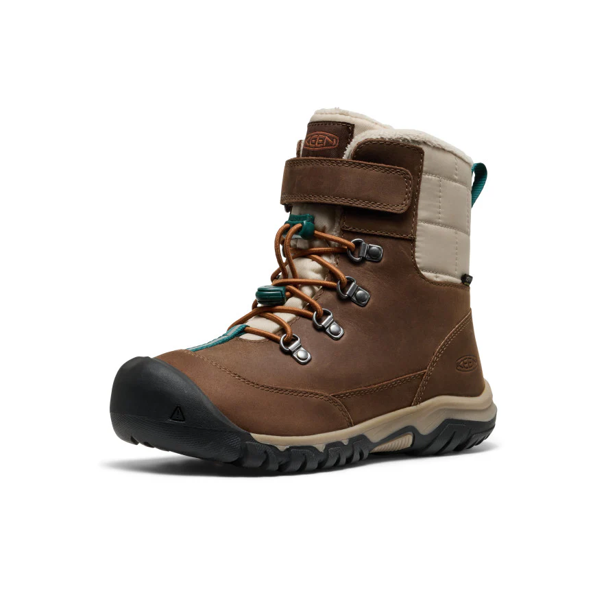 Big Kids' Kanibou Waterproof Winter Boot  |  Dark Earth/Roasted Pecan - Image 3