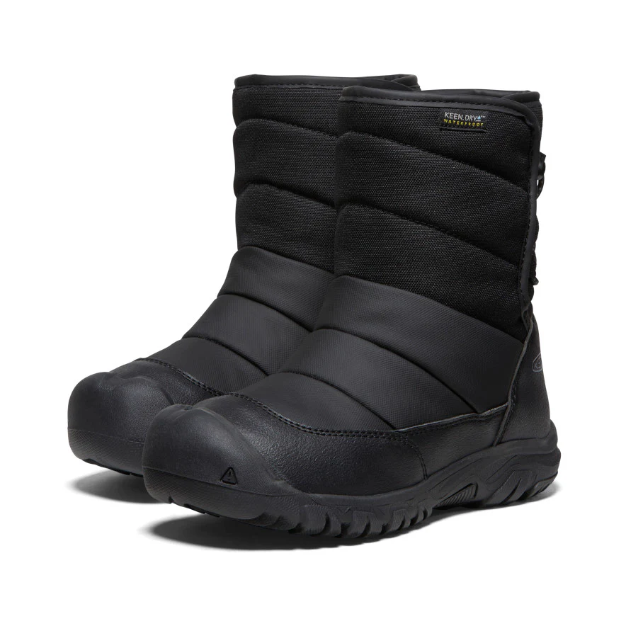 Big Kids' Puffrider Waterproof Winter Boot  |  Black/Steel Grey - Image 2