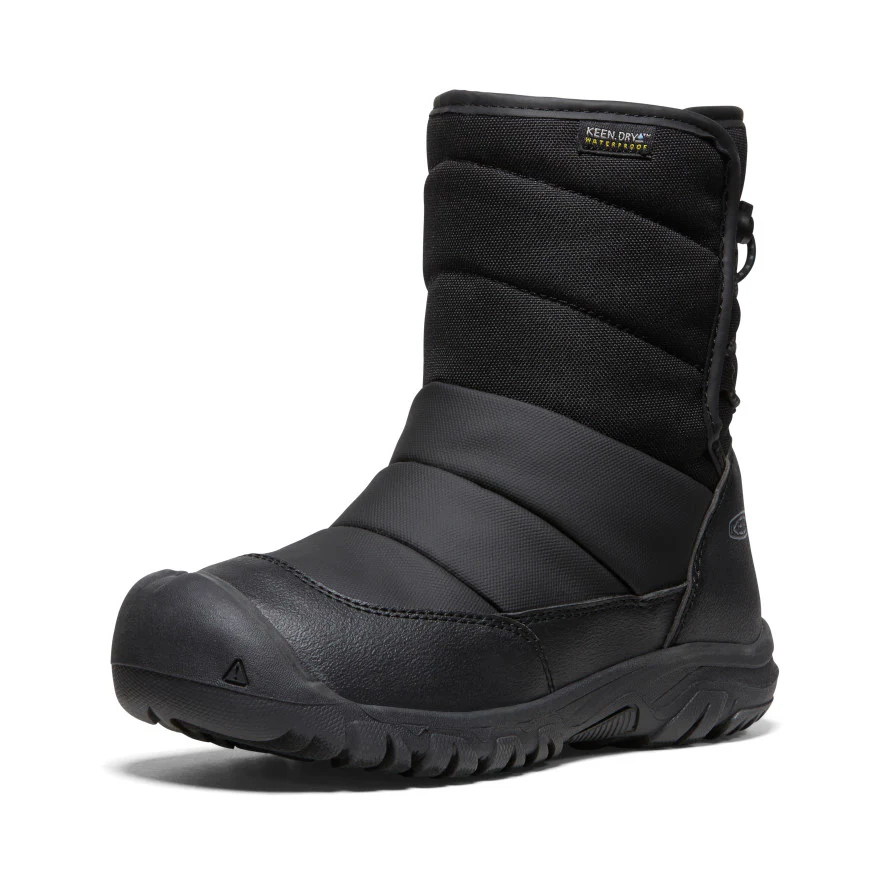 Big Kids' Puffrider Waterproof Winter Boot  |  Black/Steel Grey - Image 3