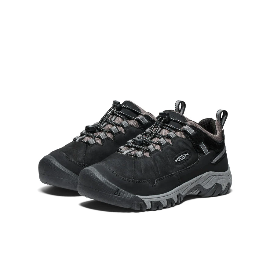 Big Kids' Targhee IV Waterproof Hiking Shoe  |  Black/Steel Grey - Image 2