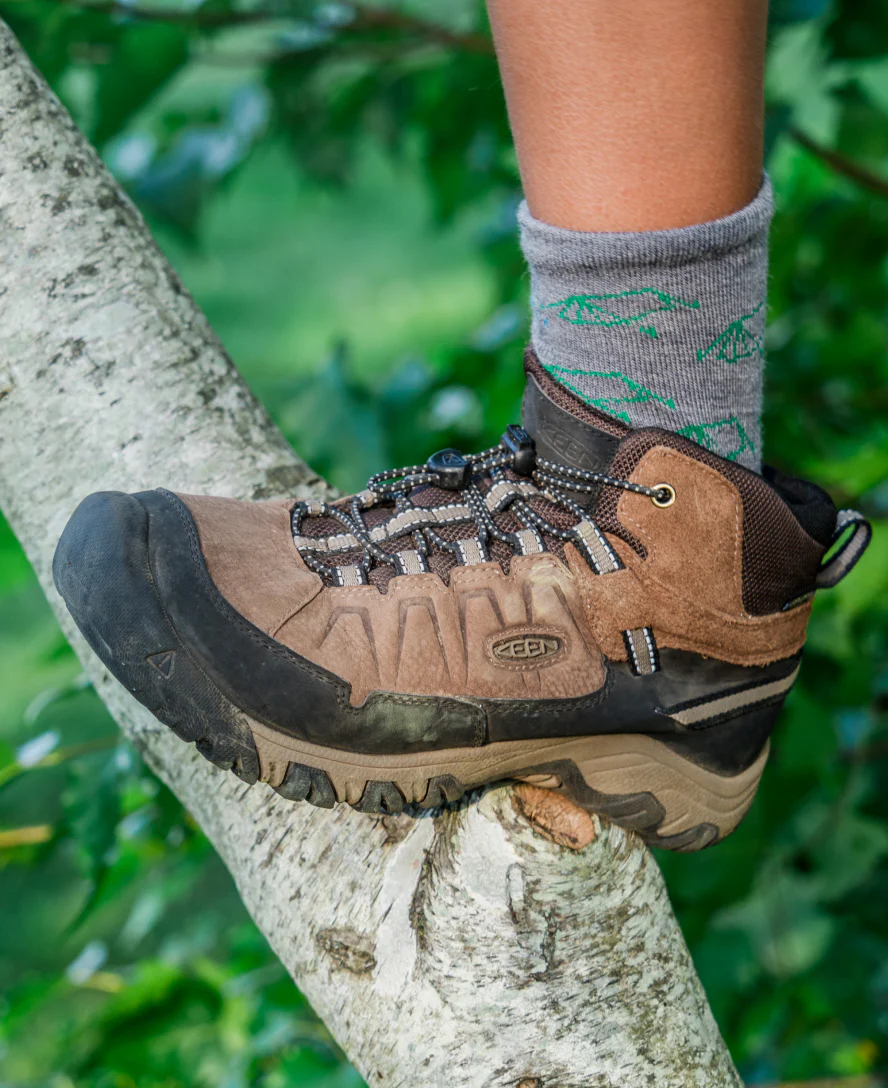 Big Kids' Targhee IV Waterproof Hiking Boot  |  Bison/Brindle - Image 9