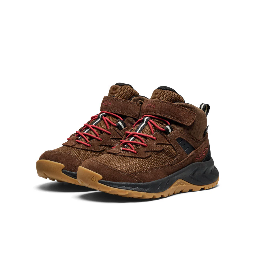 Little Kids' Hightrail Waterproof Hiking Boot  |  Dark Earth/Garnet - Image 2