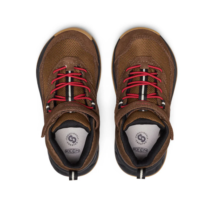 Little Kids' Hightrail Waterproof Hiking Boot  |  Dark Earth/Garnet - Image 4