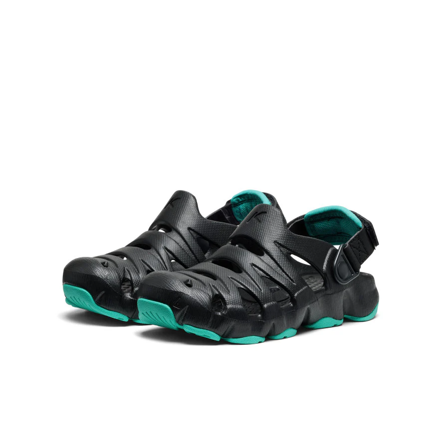 Little Kids' HyperFLT Clog  |  Black/Bright Aqua - Image 2