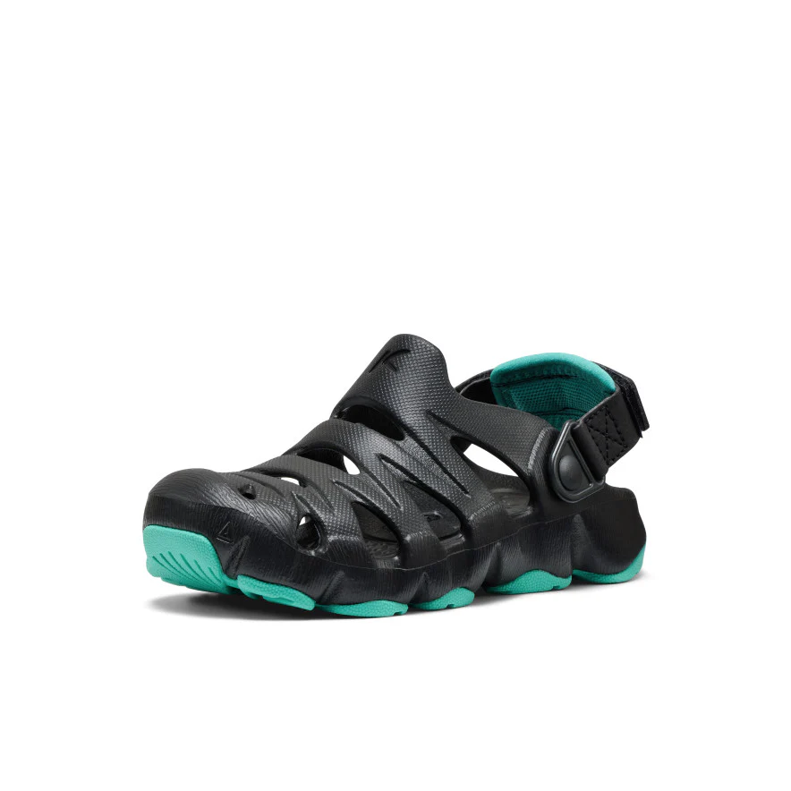Little Kids' HyperFLT Clog  |  Black/Bright Aqua - Image 3