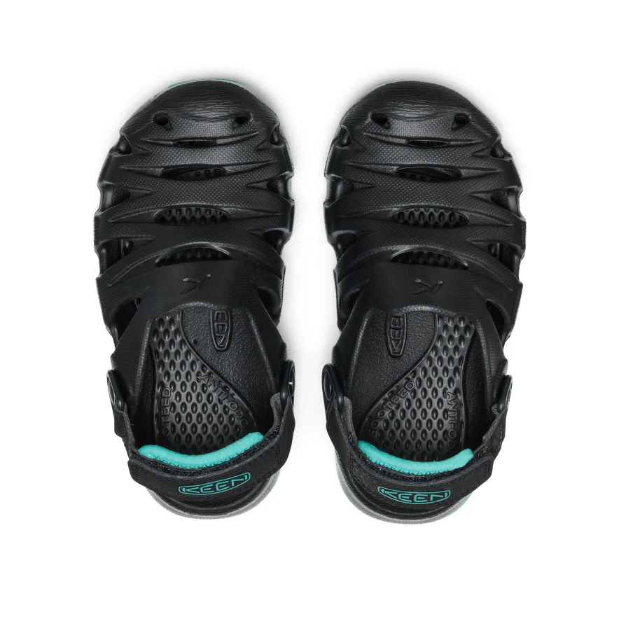 Little Kids' HyperFLT Clog  |  Black/Bright Aqua - Image 4