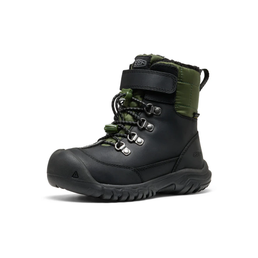 Little Kids' Kanibou Waterproof Winter Boot  |  Black/Bronze Green - Image 3
