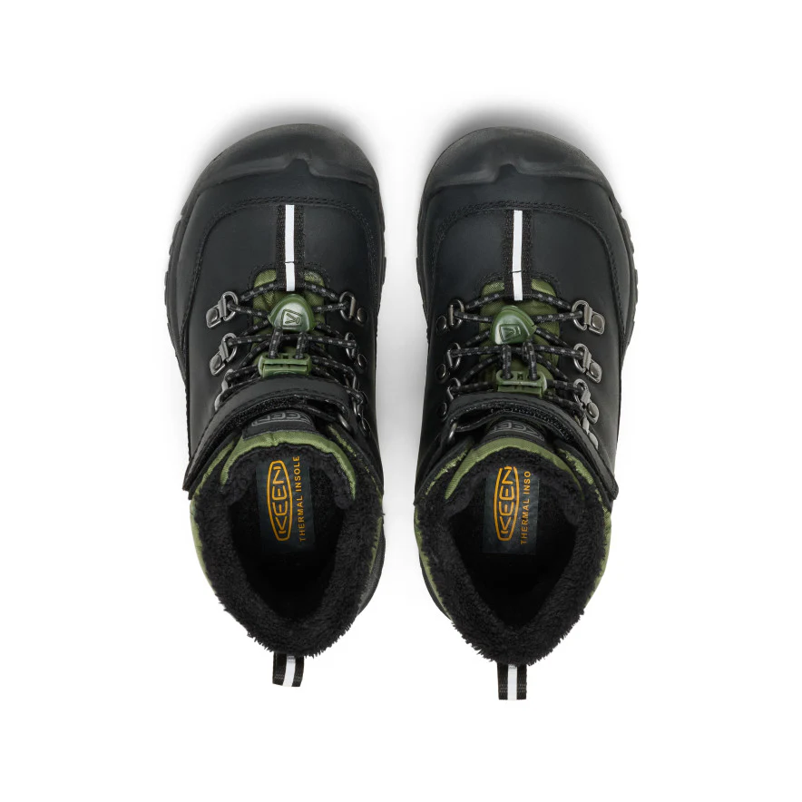 Little Kids' Kanibou Waterproof Winter Boot  |  Black/Bronze Green - Image 4