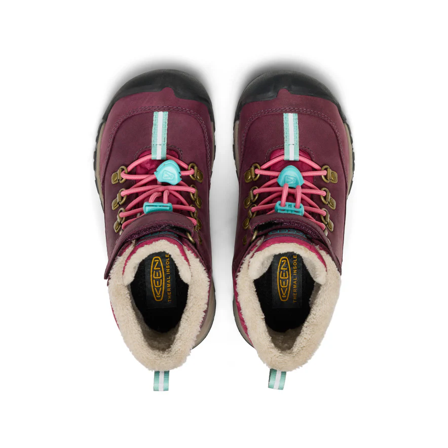 Little Kids' Kanibou Waterproof Winter Boot  |  Fig/Pink Lemonade - Image 4