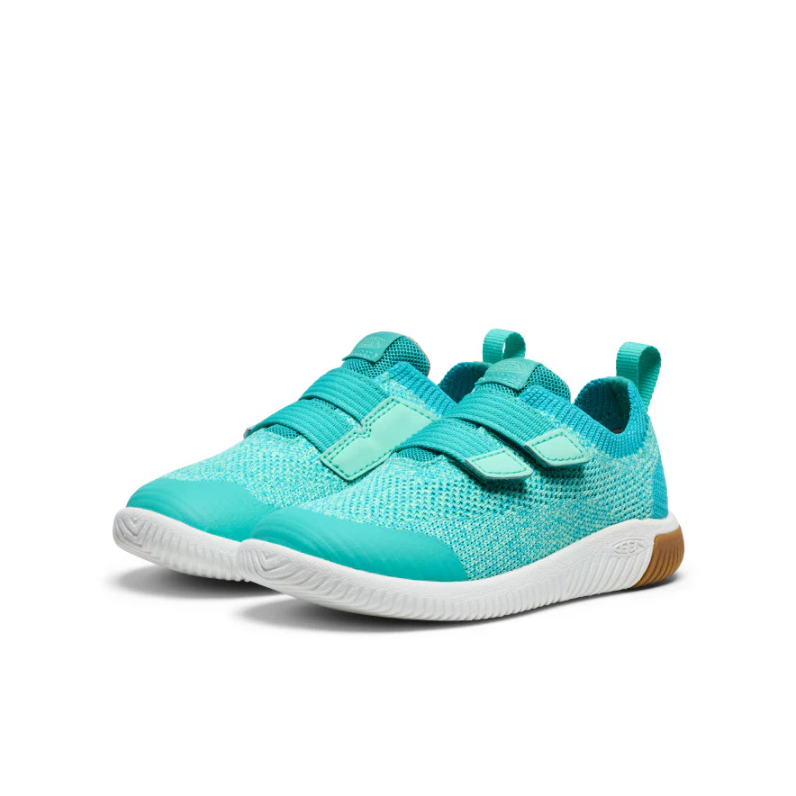 Little Kids' KNX Knit Double Strap  |  Bright Aqua/Cabbage - Image 2