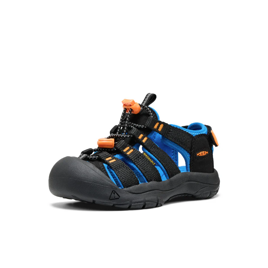Little Kids' Newport Boundless Sandal  |  Black/Precious Blue - Image 3