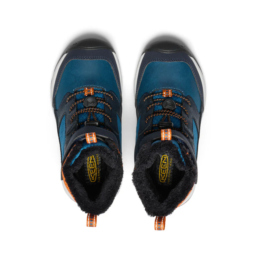 Little Kids' Skua Waterproof Winter Boot | Sky Captain/Gold Flame - Image 4