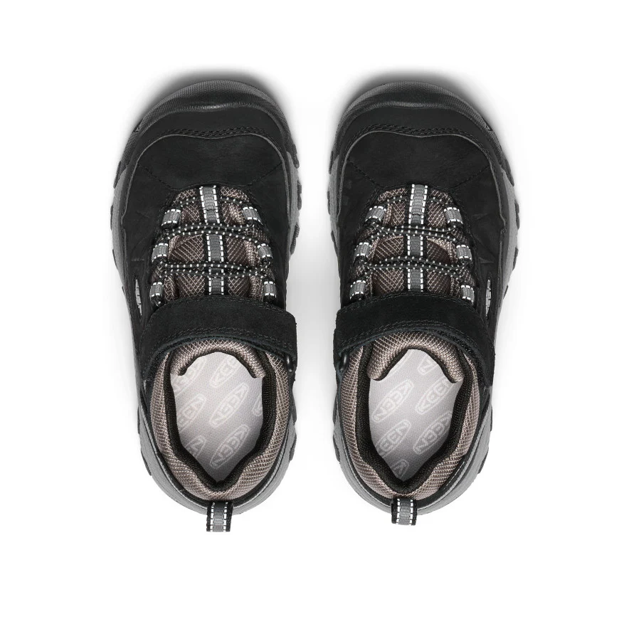 Little Kids' Targhee IV Waterproof Hiking Shoe | Black/Steel Grey - Image 4