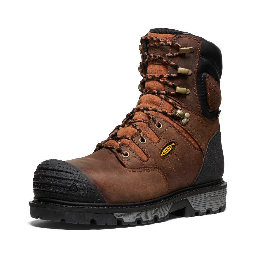 Men's Camden 8" Insulated Waterproof Boot (Carbon Toe)  |  Leather Brown/Black - Image 3