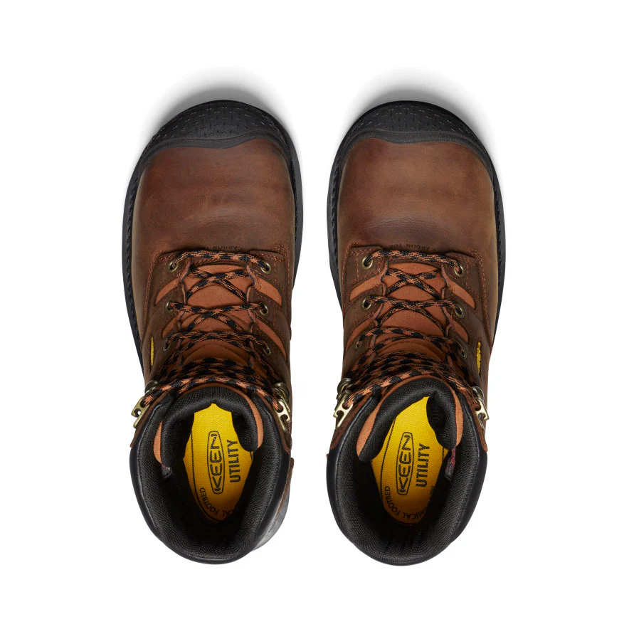 Men's Camden 8" Insulated Waterproof Boot (Carbon Toe)  |  Leather Brown/Black - Image 4