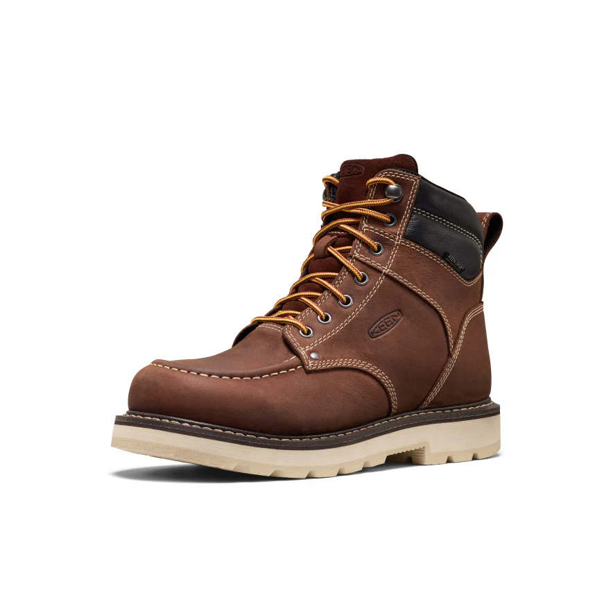 Men's Cincinnati 6" Waterproof 90° Heel Boot (Soft Toe)  |  Tuscan Red/Sandshell - Image 3