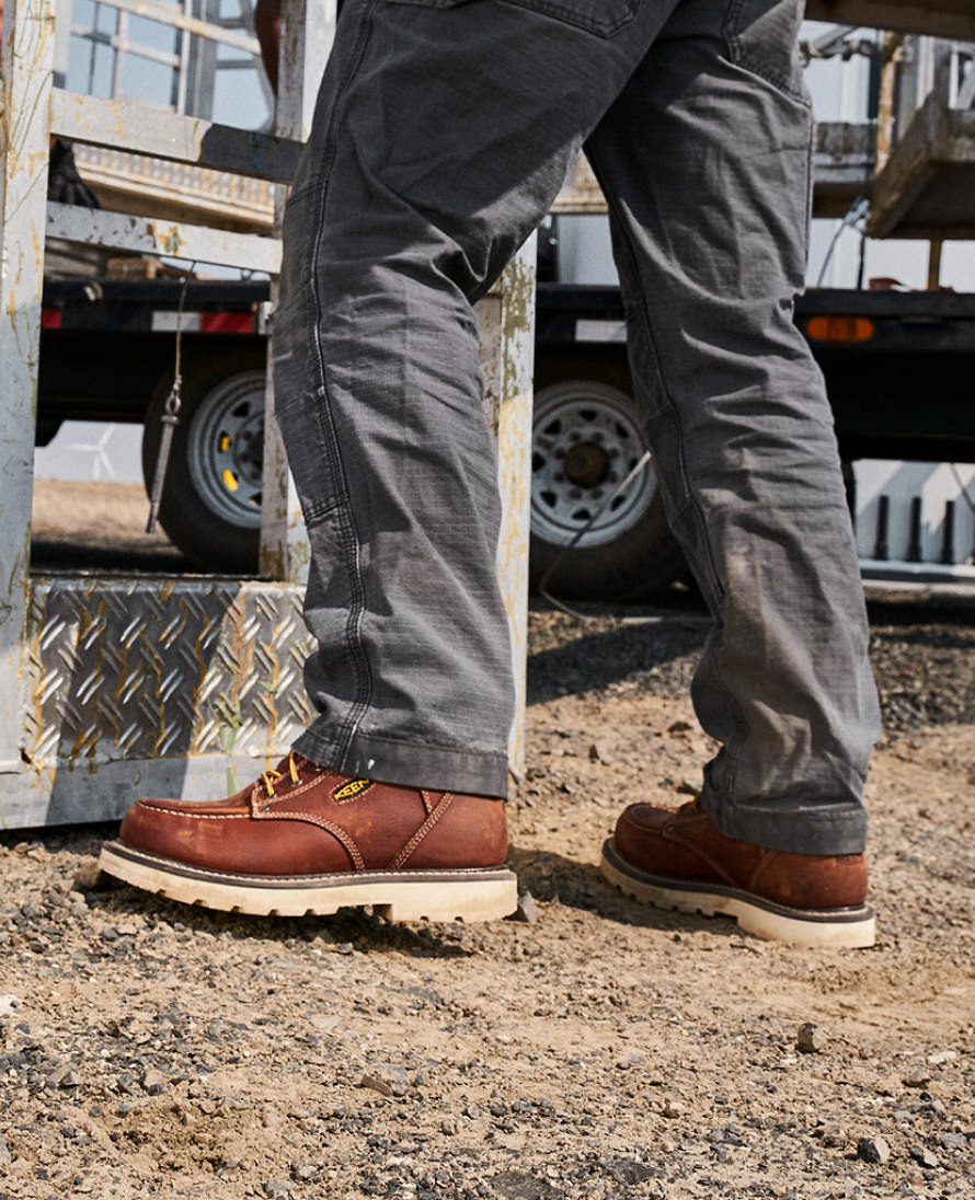 Men's Cincinnati 6" Waterproof 90° Heel Boot (Soft Toe)  |  Tuscan Red/Sandshell - Image 8