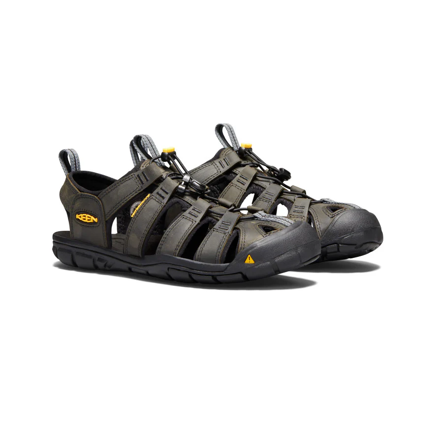 Men's Clearwater CNX Leather Sandal  |  Magnet/Black - Image 2