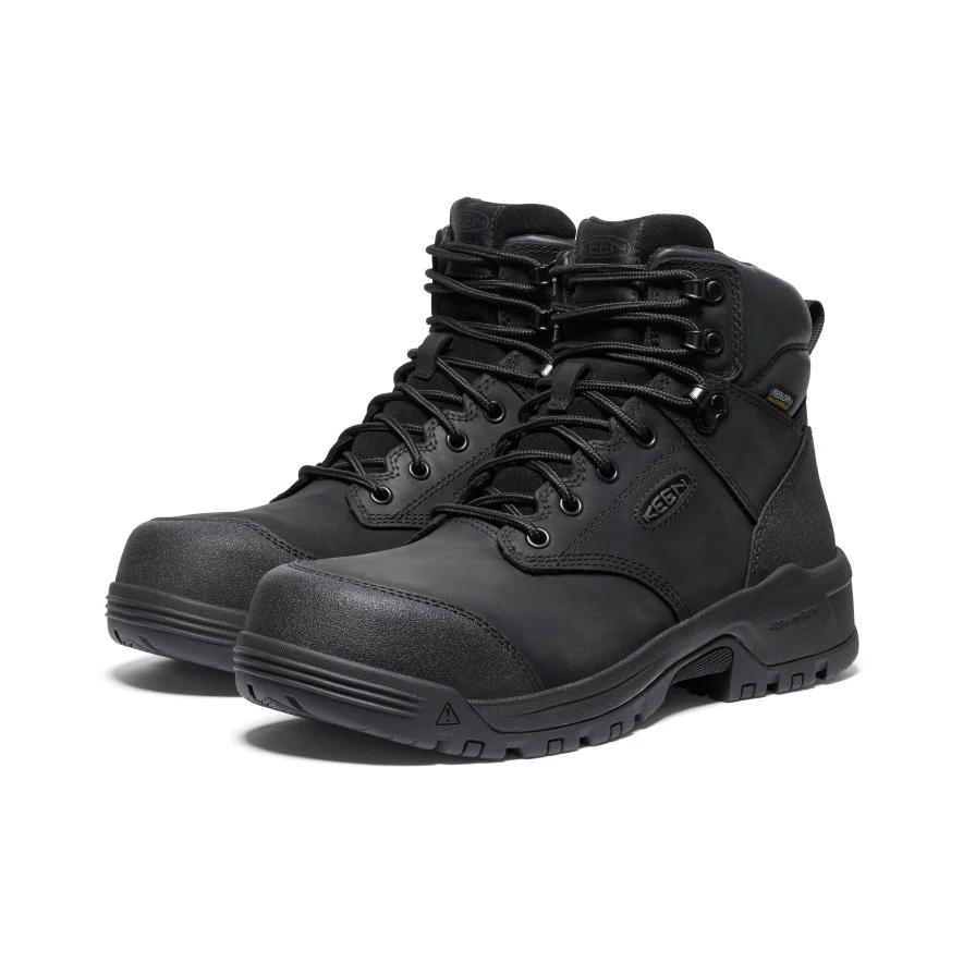 Men's Evanston 6" Waterproof Boot (Carbon Toe)  |  Black/Black - Image 2