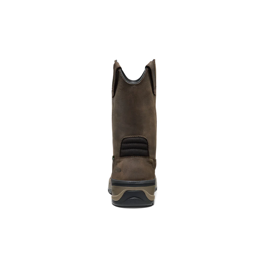 Men's Flatland Pull-On Waterproof Work Boot (Carbon Toe)  |  Dark Brown/Black - Image 5