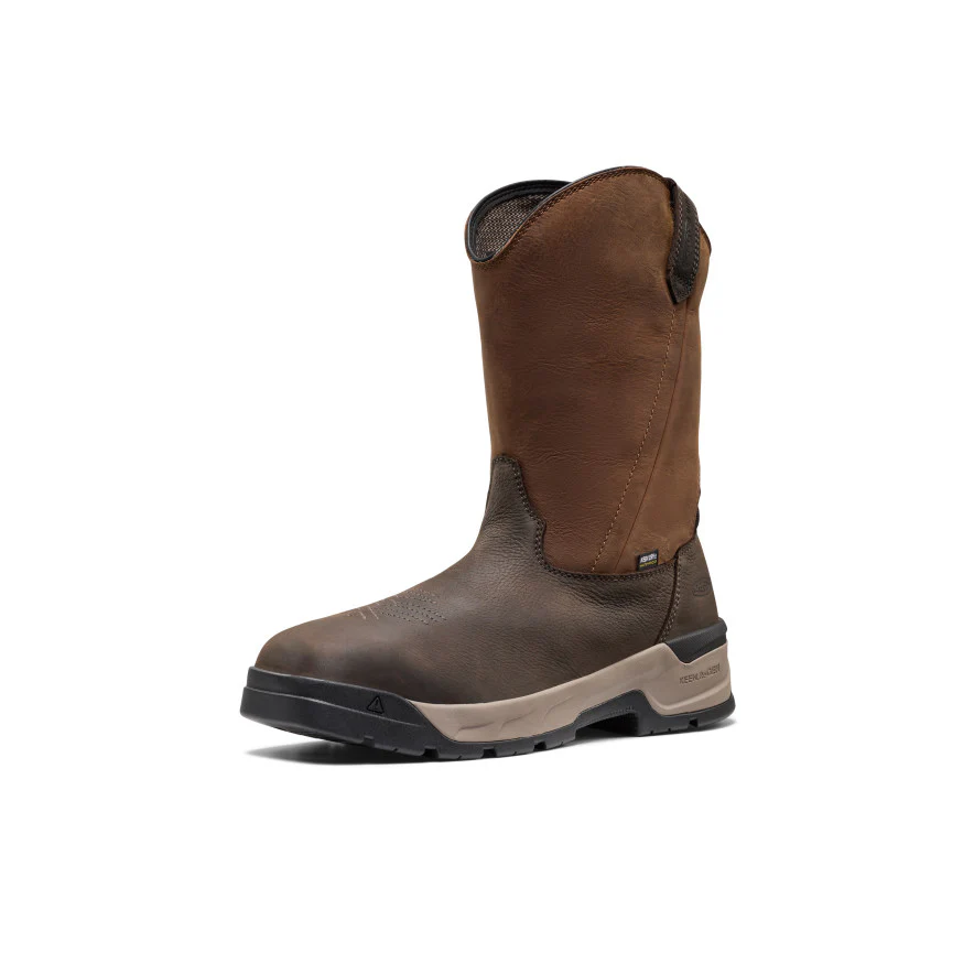 Men's Flatland Pull-On Waterproof Work Boot (Soft Toe)  |  Bison/Black - Image 3
