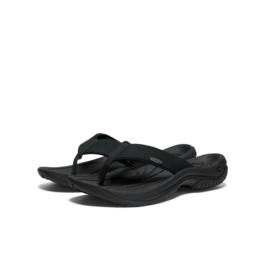 Men's Kona Leather Flip-Flop  |  Black/Steel Grey - Image 2