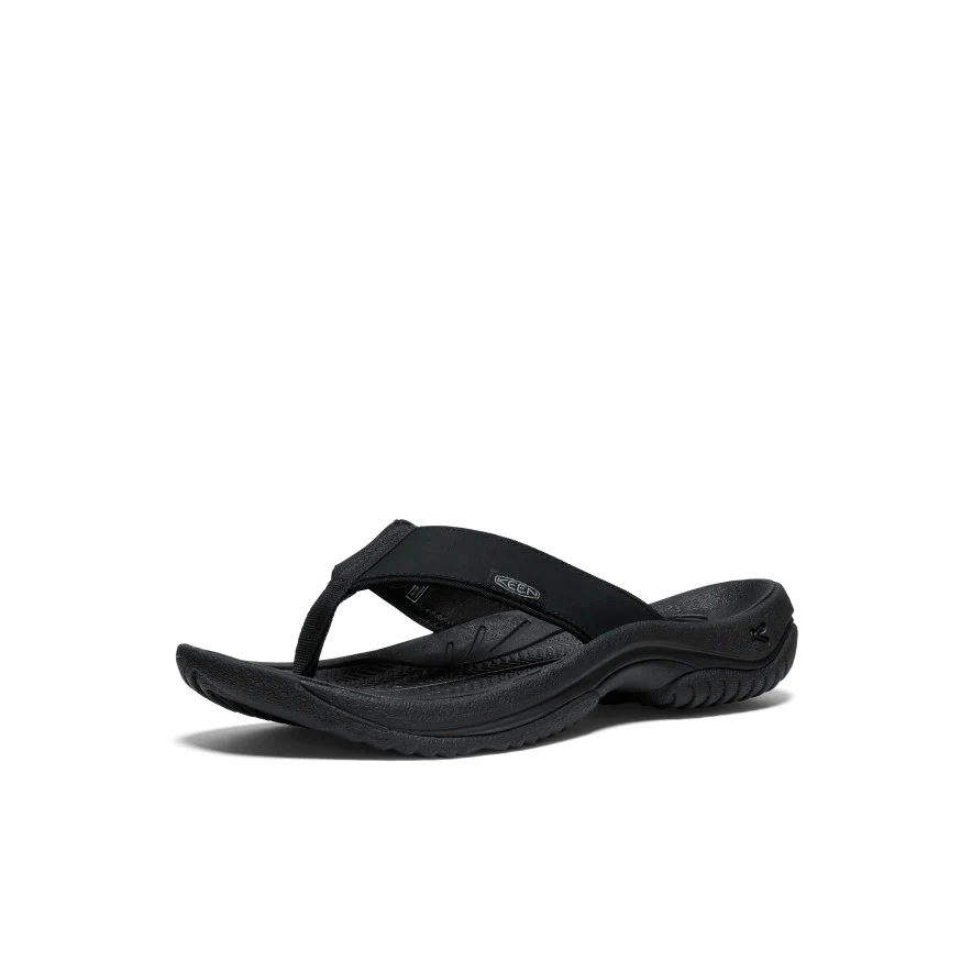 Men's Kona Leather Flip-Flop  |  Black/Steel Grey - Image 3