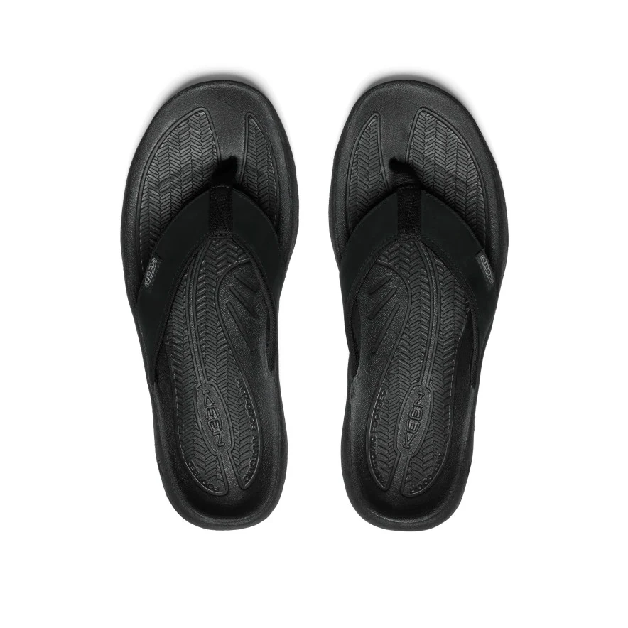Men's Kona Leather Flip-Flop  |  Black/Steel Grey - Image 4