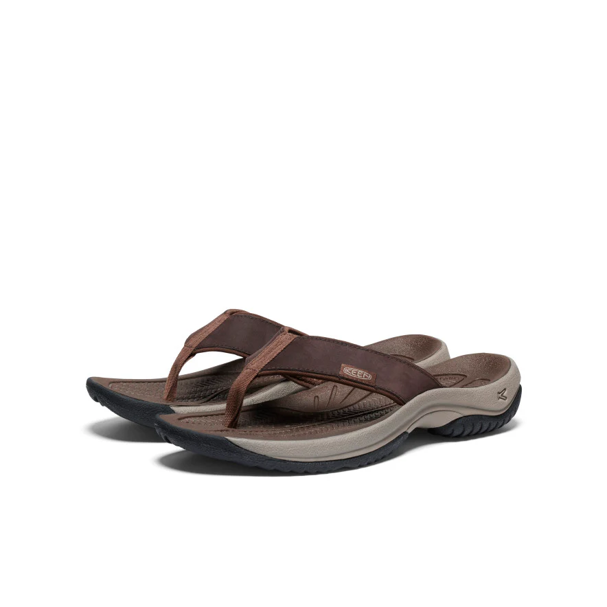 Men's Kona Leather Flip-Flop  |  Java/Dark Earth - Image 2