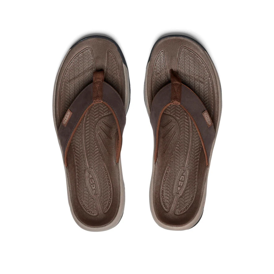 Men's Kona Leather Flip-Flop  |  Java/Dark Earth - Image 4