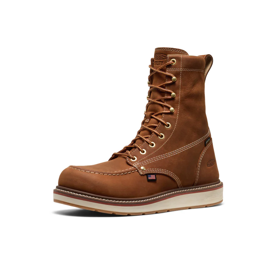 Men's Liberty 8" Waterproof Boot (Soft Toe) | Leather Brown/Birch - Image 3