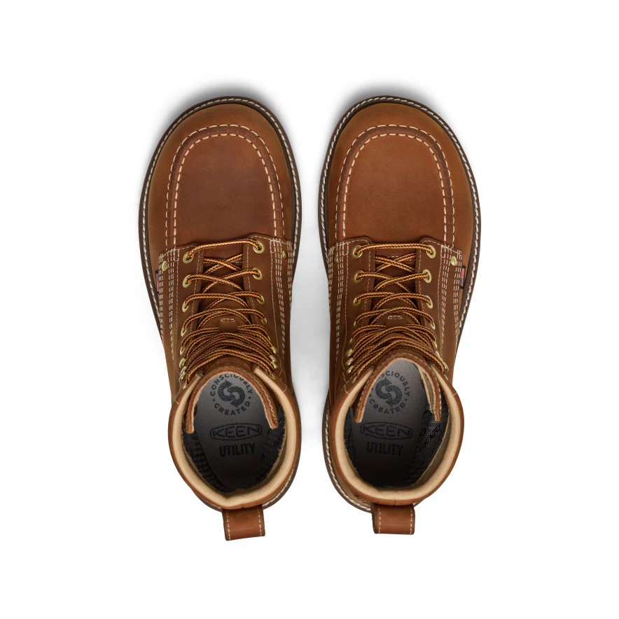 Men's Liberty 8" Waterproof Boot (Soft Toe) | Leather Brown/Birch - Image 4