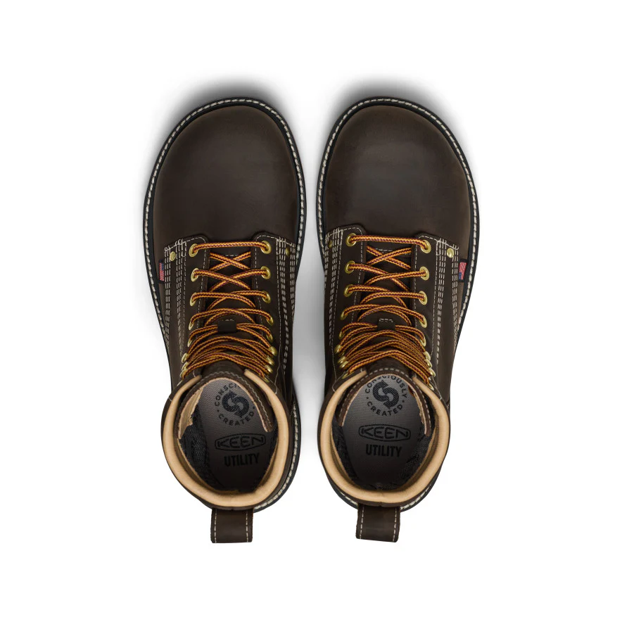 Men's Liberty 8" Waterproof 90° Heel Boot (Carbon Toe)  |  Coffee Bean/Black - Image 4