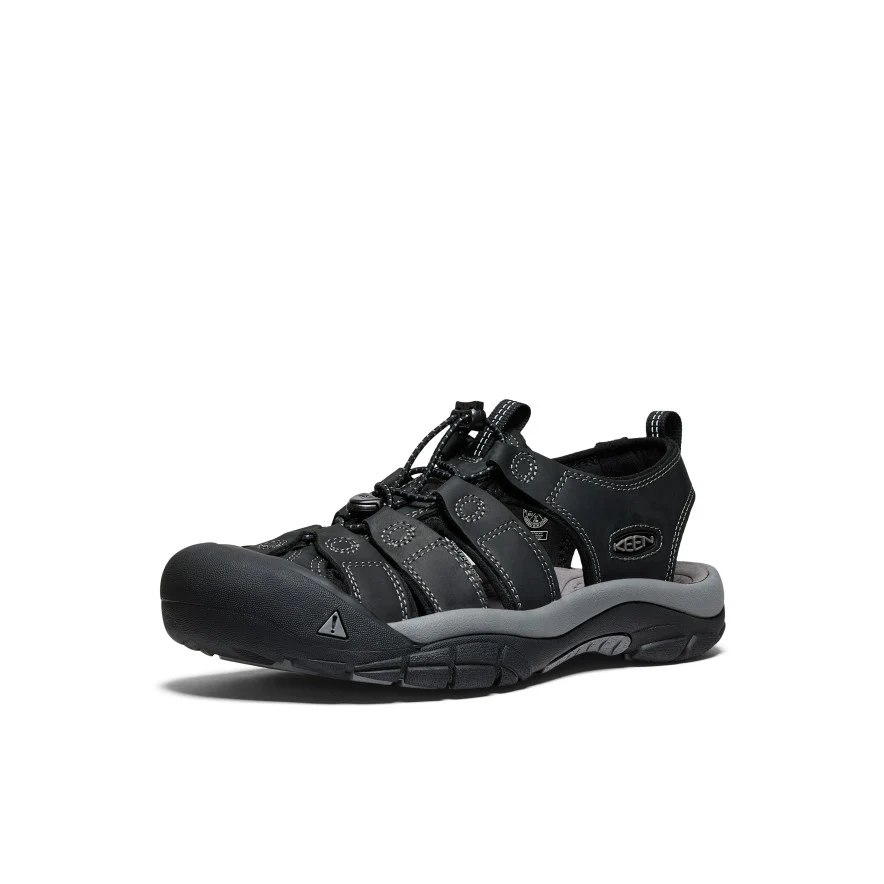 Men's Newport Leather Sandal  |  Black/Steel Grey - Image 3