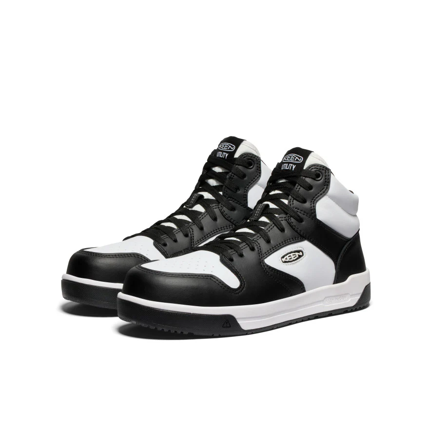 Men's Overton Mid Work Shoe (Carbon Toe)  |  Star White/Black - Image 2
