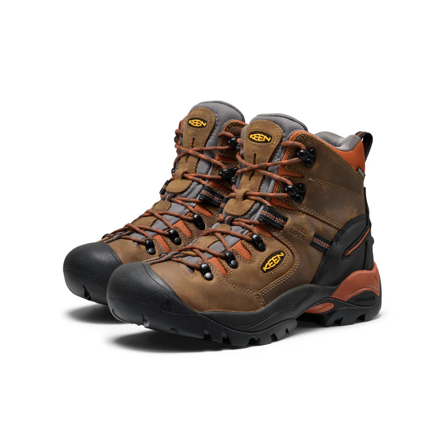 Men's Pittsburgh Energy 6" Waterproof Boot (Soft Toe)  |  Cascade Brown/Black - Image 2