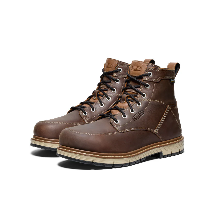 Men's San Jose 6" Waterproof 90° Heel Boot (Aluminum Toe)  |  Bison/Black - Image 2