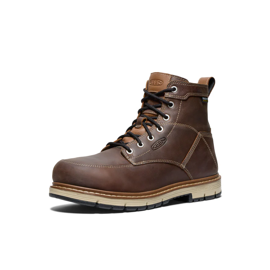 Men's San Jose 6" Waterproof 90° Heel Boot (Aluminum Toe)  |  Bison/Black - Image 3
