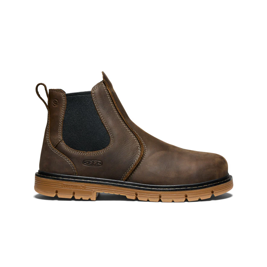 Men's San Jose Chelsea 90° Heel Boot (Aluminum Toe) | Cascade Brown/Gum