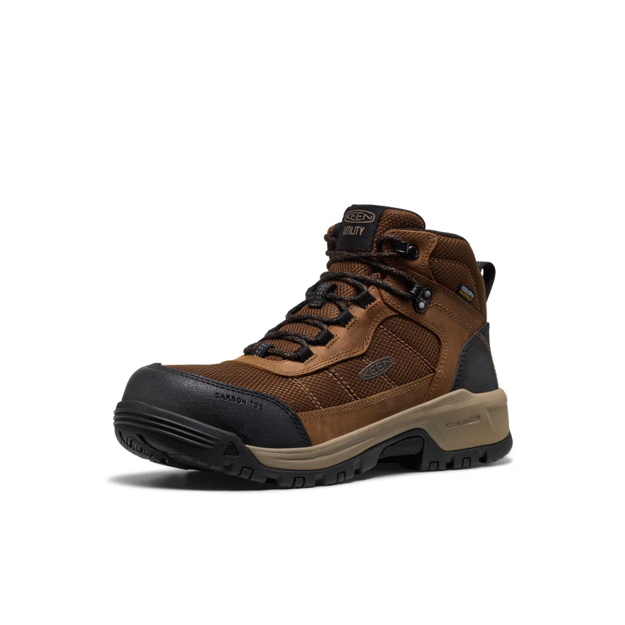 Men's Skokie Waterproof Work Boot (Carbon Toe)  |  Dark Earth/Black - Image 3