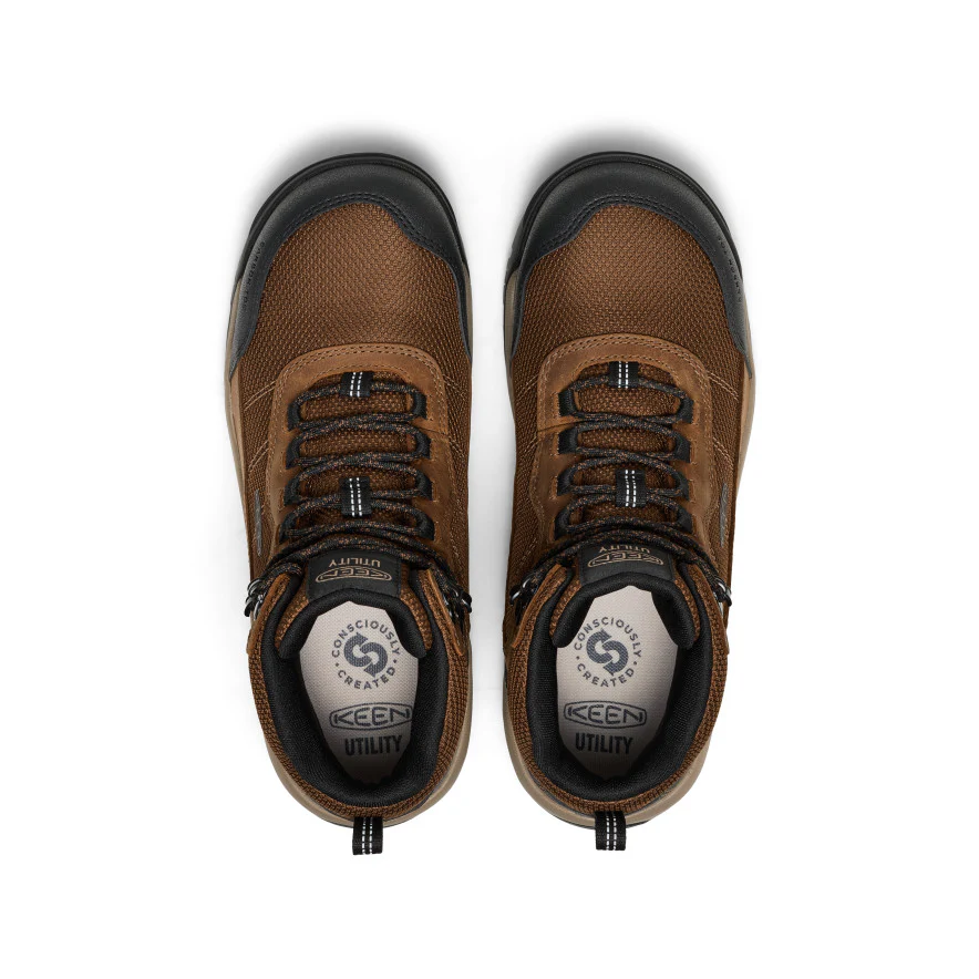 Men's Skokie Waterproof Work Boot (Carbon Toe)  |  Dark Earth/Black - Image 4