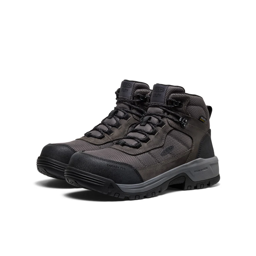Men's Skokie Waterproof Work Boot (Carbon Toe)  |  Magnet/Black - Image 2