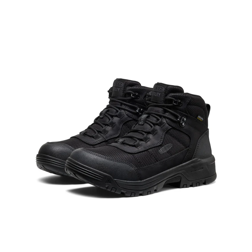 Men's Skokie Waterproof Work Boot (Soft Toe)  |  Black/Black - Image 2